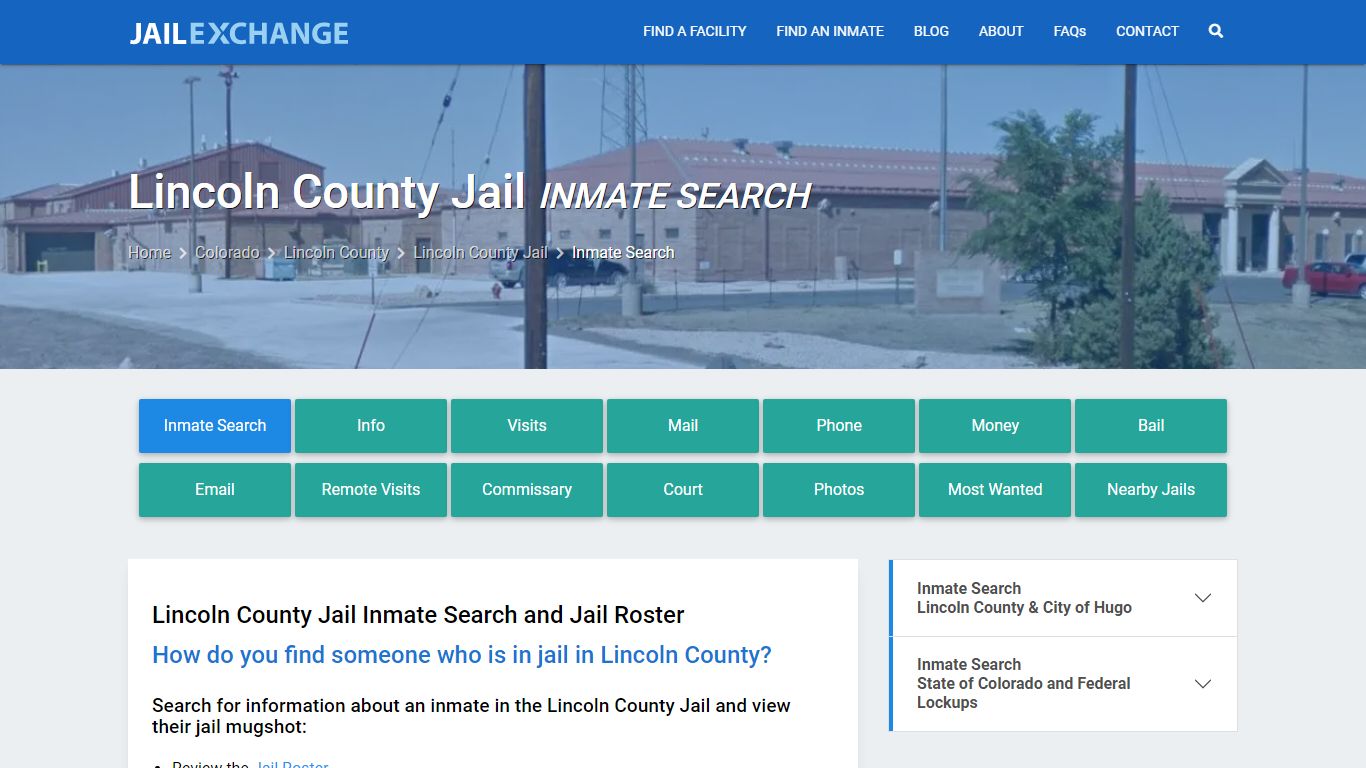 Inmate Search: Roster & Mugshots - Lincoln County Jail, CO - Jail Exchange